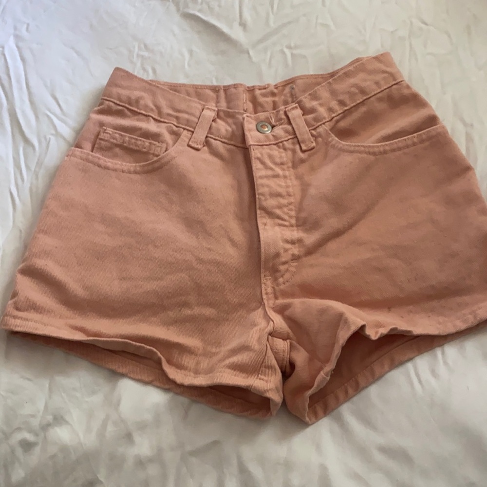 Vintage Rose Denim Shorts high rise
